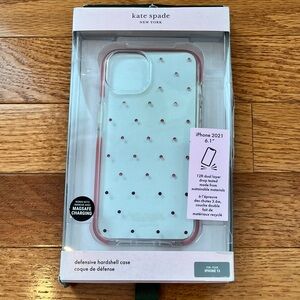 kate spade Pink and White iPhone 13 case excellent condition
